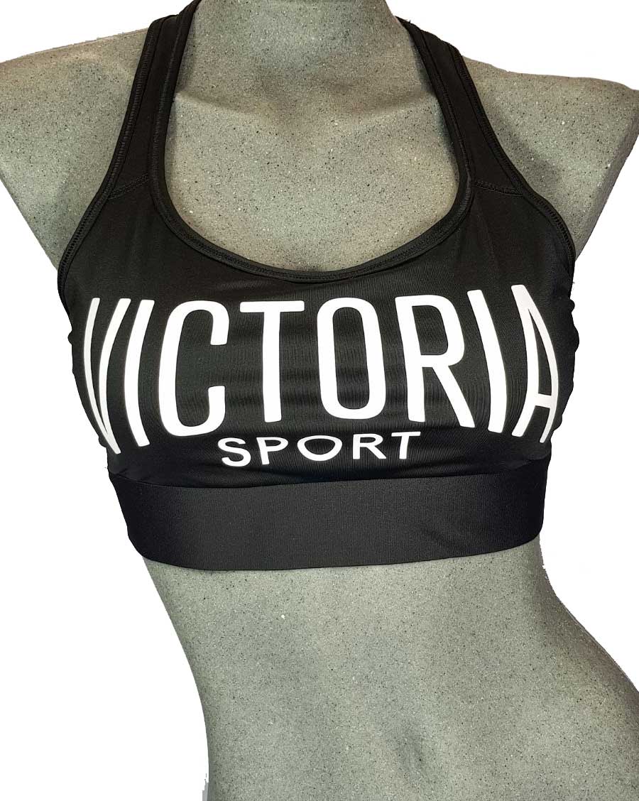 Bra deportivo negro con estampado